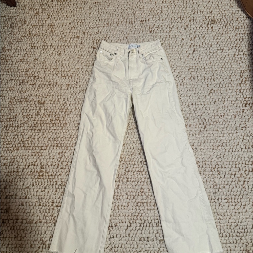 & Other Stories Off-White Wide Leg Jeans View 4